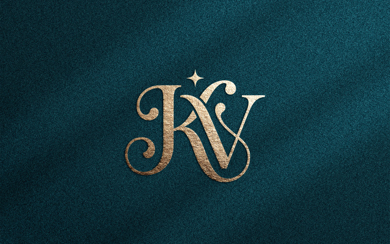 Lyxig KV-monogramlogotyp för skönhetsmärken - Features Image 1