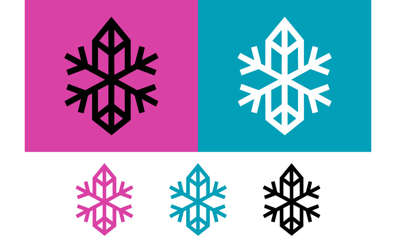 Logo flocon de neige sur fond rose et bleu. - Caractéristiques de l’image 1
