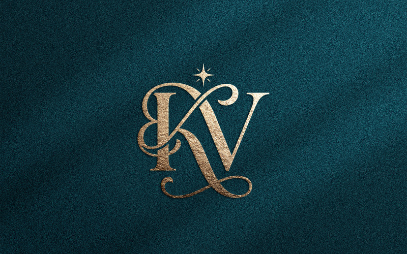 Lyxig KV-monogramlogotyp för eleganta skönhetsmärken - Features Image 1