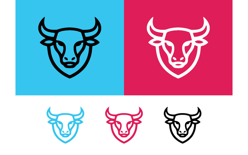 Grafisch ontwerp van een stierenembleem voor merklogo's. - Features Image 1