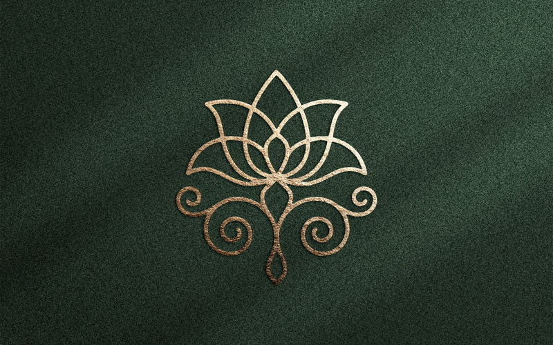Modèle de logo ornemental floral de luxe – Emblème floral élégant au trait pour une marque de spa de beauté - Caractéristiques de l’image 1