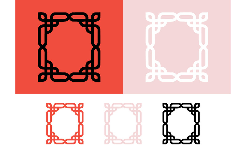 几何方形相框，饰以凯尔特结图案。 - Features Image 1