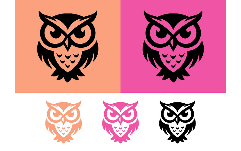 Uilenlogo in oranje, roze, zwart en wit. - Features Image 1