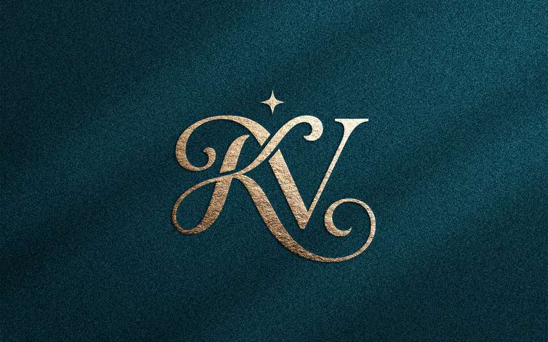 Lyxig KV-monogramlogotyp för premium skönhetsvarumärke - Features Image 1