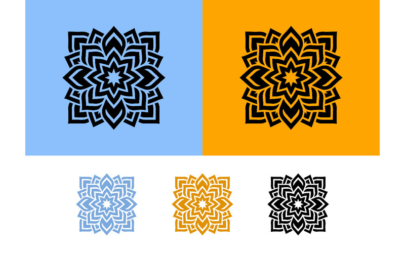 几何曼陀罗花卉抽象图案设计。 - 功能图片1
