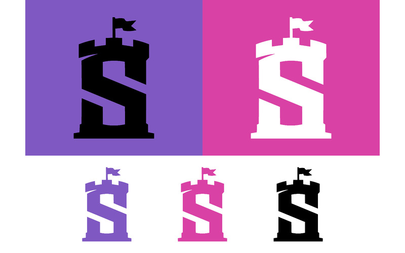 Logo con emblema a forma di corona con lettera S, colore rosa. - Caratteristiche Immagine 1