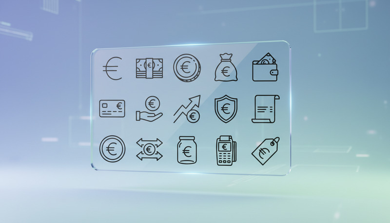Набор векторных иконок Euro Finance & Payment Line Icons – Banking, Money & Investment Outline Vector Pack - Features Image 1
