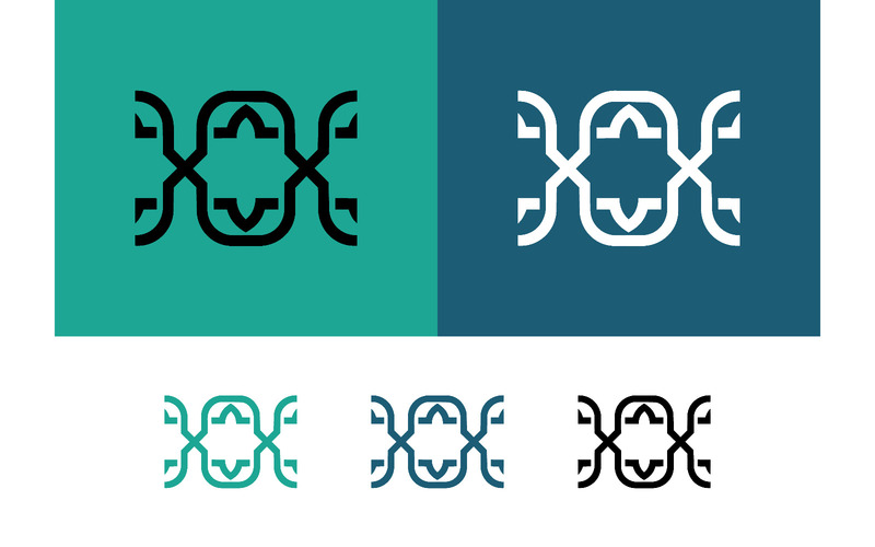 Motif de logo géométrique décliné en différentes variations de couleurs. - Caractéristiques de l’image 1