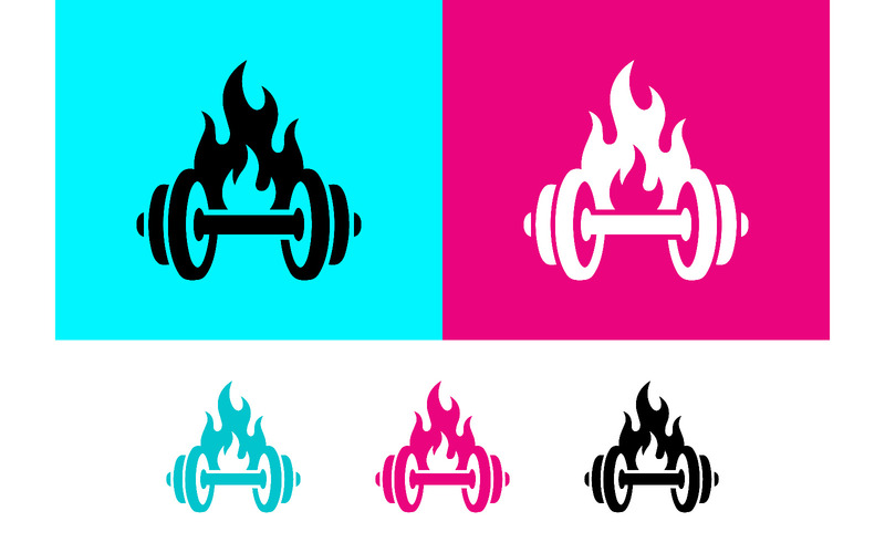 Manubrio in fiamme, simbolo del fitness in palestra. - Caratteristiche Immagine 1