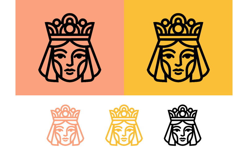 Icône du visage de la reine avec contour de couronne. - Caractéristiques de l’image 1