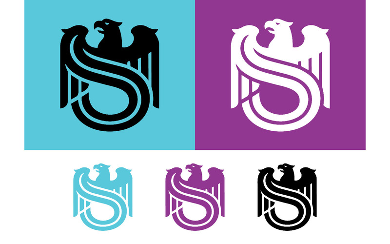 Logo con emblema a scudo stilizzato raffigurante un'aquila con la lettera S. - Caratteristiche Immagine 1