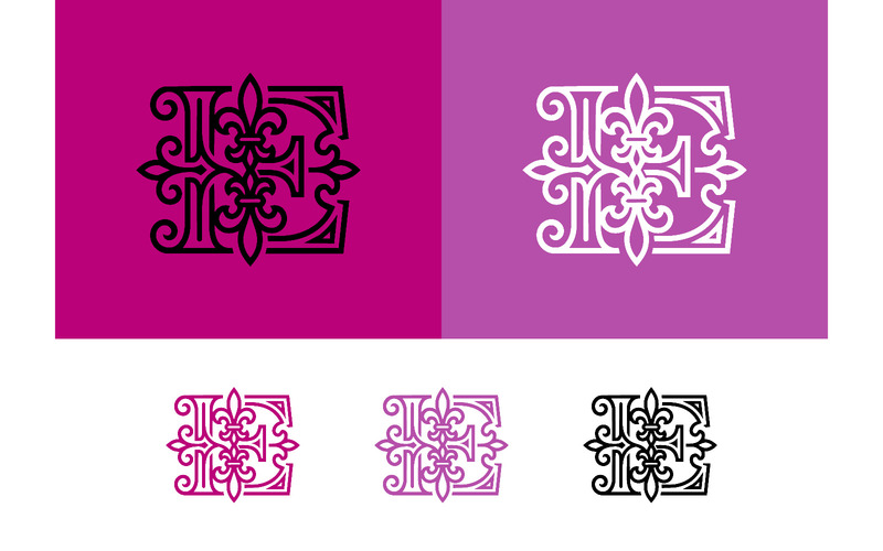 Logo orné d'un monogramme en forme de lettre e avec fleur de lys. - Caractéristiques de l’image 1