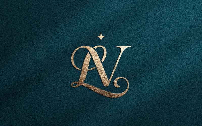 Lyxig LV-monogramlogotyp för skönhetsmärken - Features Image 1