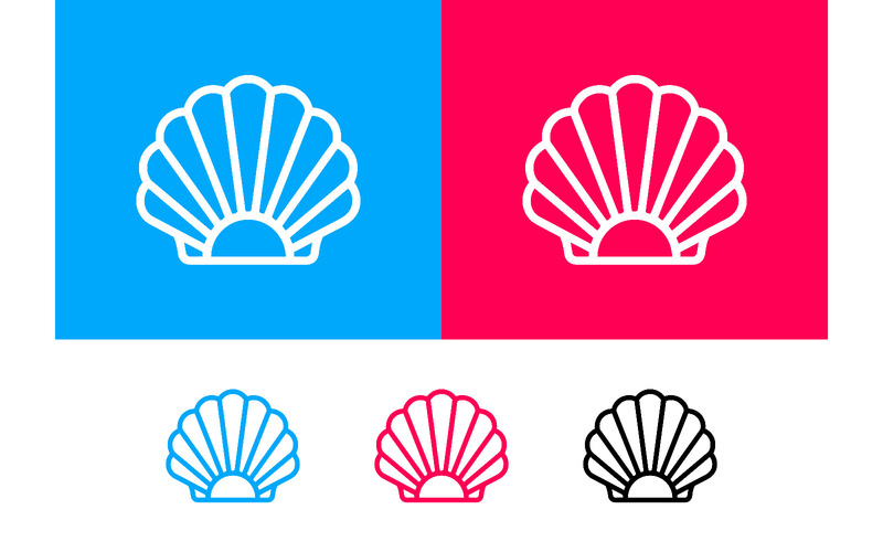 Logo coquillage bleu, rose et noir. - Caractéristiques de l’image 1