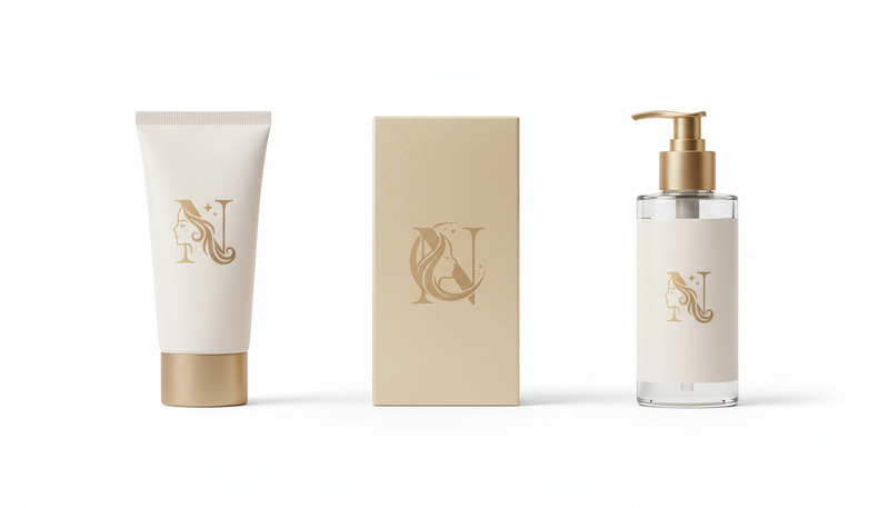 Lyxig bokstav N Spa Beauty Cosmetic-logotyp – Elegant feminin guldmonogramkollektion - Features Image 1
