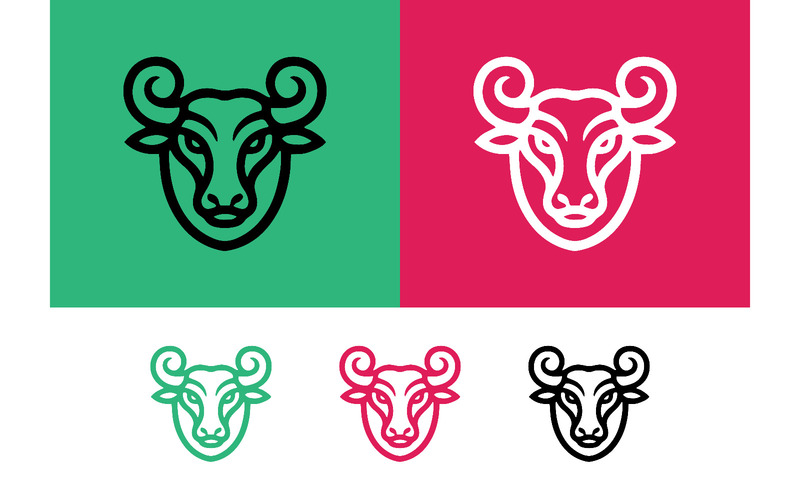 黑色背景上的现代风格公牛图案。 - Features Image 1