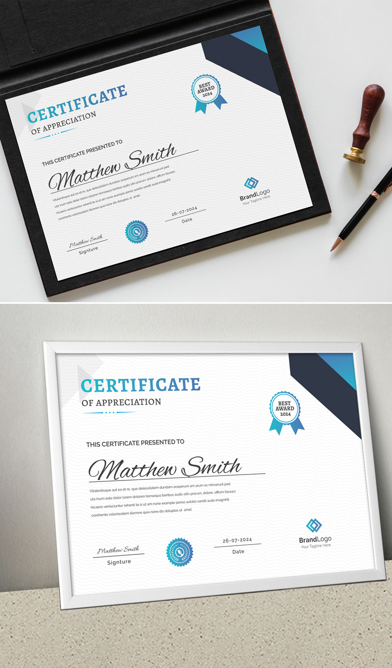 Modello di certificato Gardient con design creativo - Caratteristiche Immagine 1