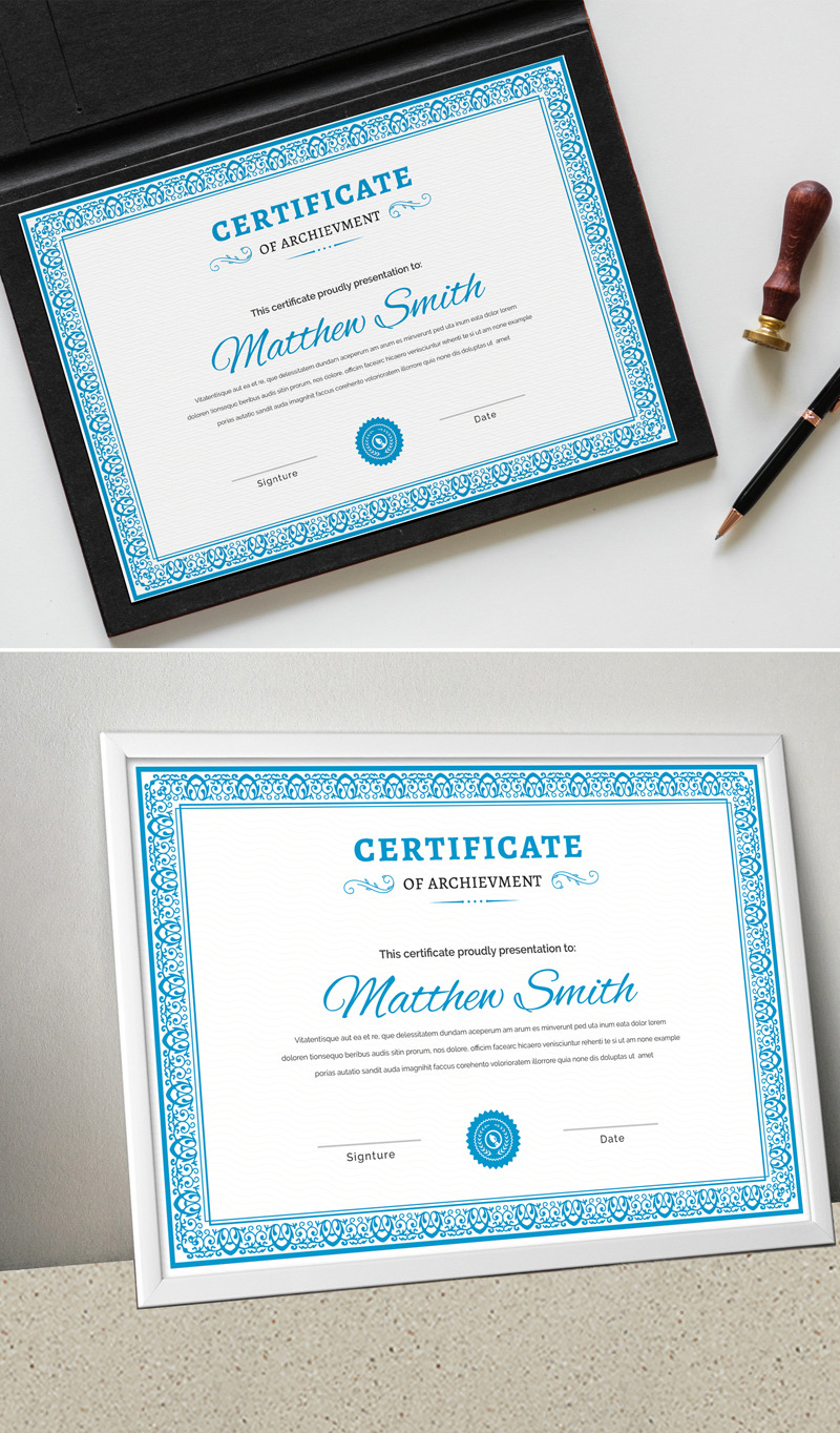 Simple Certificate Template with Design - Features Image 1