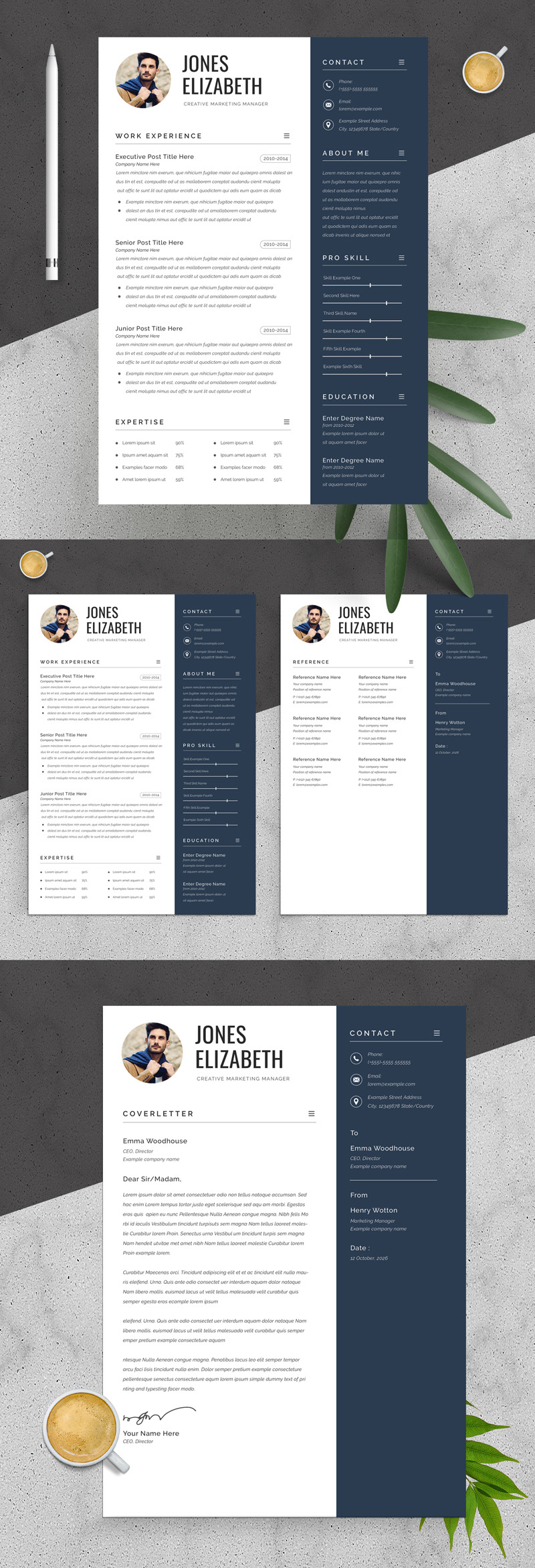 Schoon cv-sjabloon met afdrukken - Features Image 1