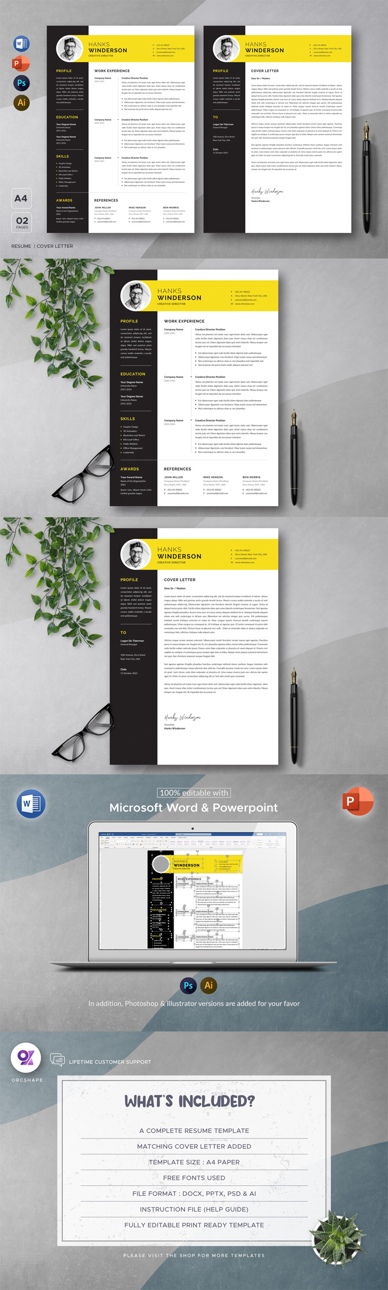 Modello di curriculum/CV creativo - Caratteristiche Immagine 1