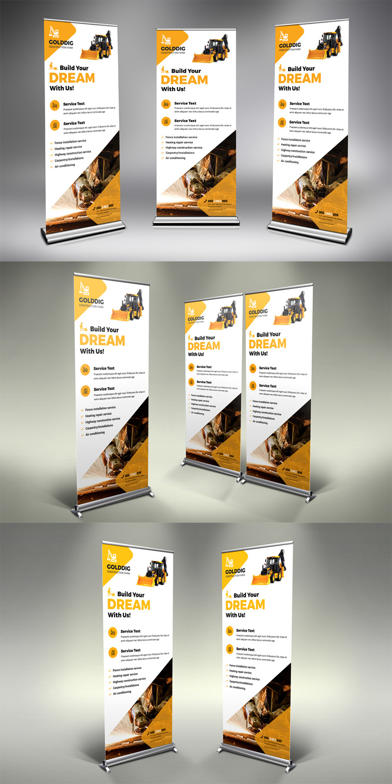 Roll-Up-Banner-Vorlage für den Bau - Eigenschaften Bild 1