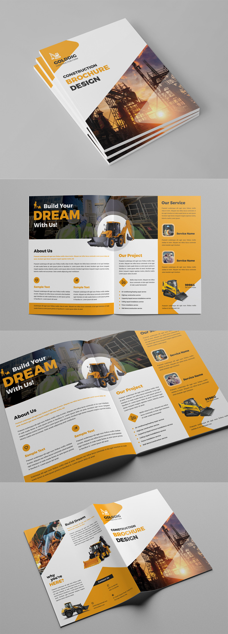 Construction Bifold Brochure Template - Features Image 1