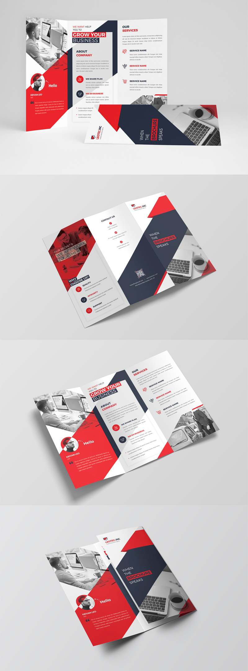 Brochure d'entreprise à trois volets rouge - Caractéristiques de l’image 1