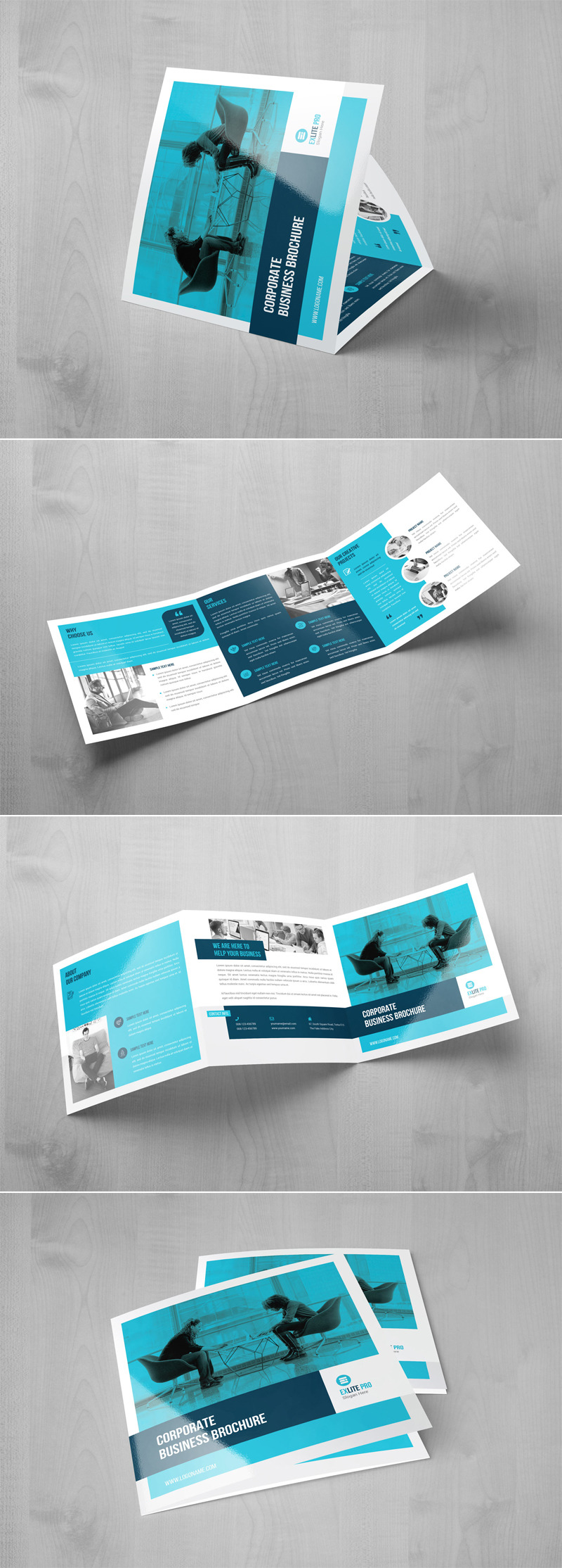 Brochure à trois volets carrée pour les entreprises - Caractéristiques de l’image 1