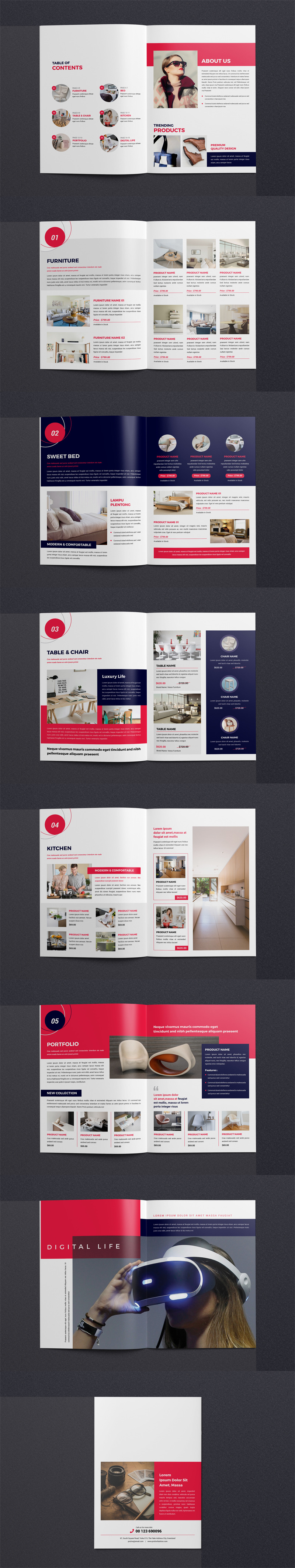 Modern Red Product Promotion Catalog TemplateMonster