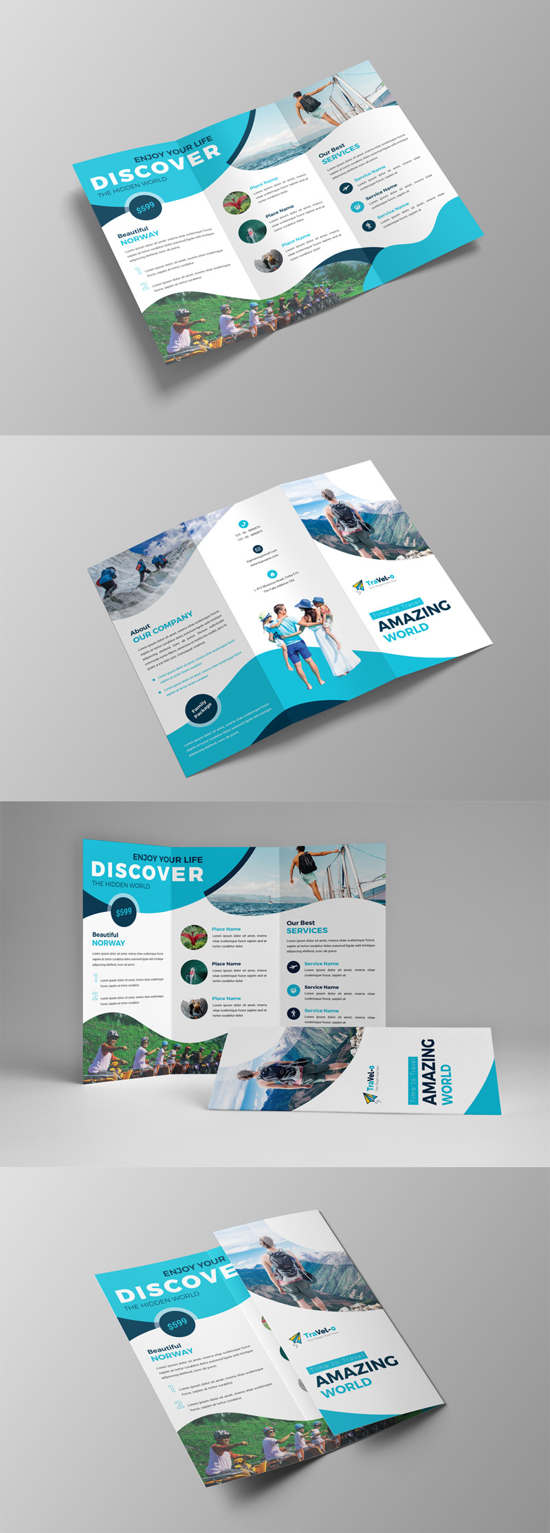 Brochure à trois volets de l'agence de voyages - Caractéristiques de l’image 1