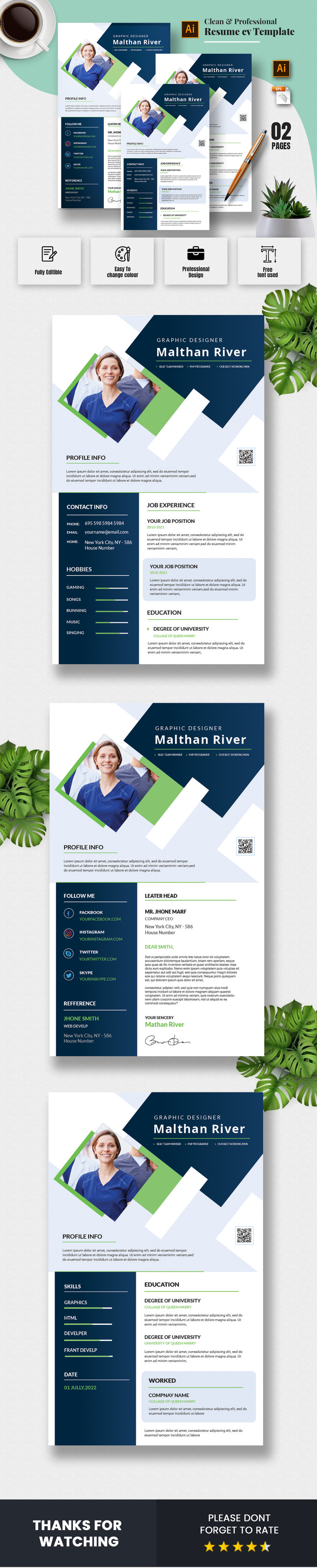 Rave Creative Resume and CV Template - TemplateMonster