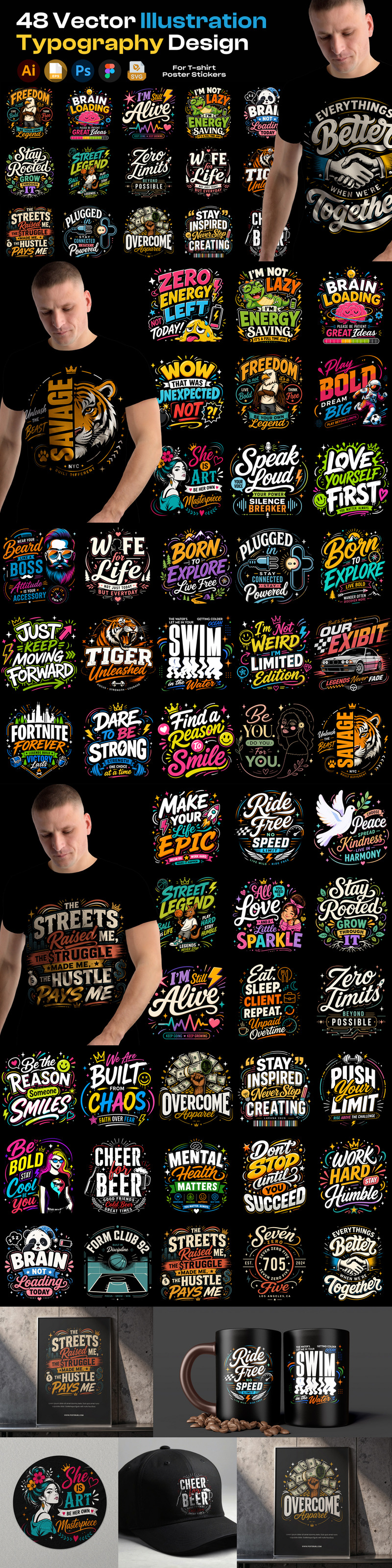 Notio - 48 Modèles de T-shirts et d'affiches (SVG vectoriel) - Caractéristiques de l’image 1
