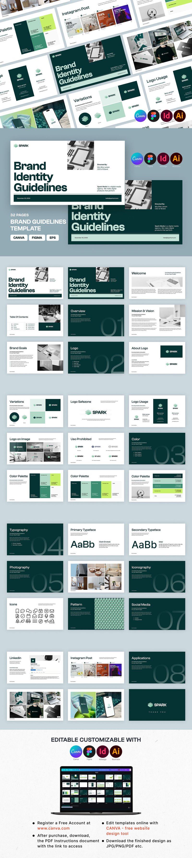 Spark - Modèle Figma Canva de conception de chartes graphiques - Caractéristiques de l’image 1