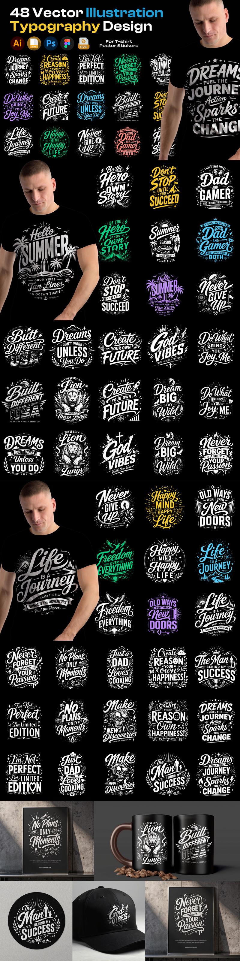 Radela - 48 T-shirts - Illustration vectorielle SVG - Caractéristiques de l’image 1