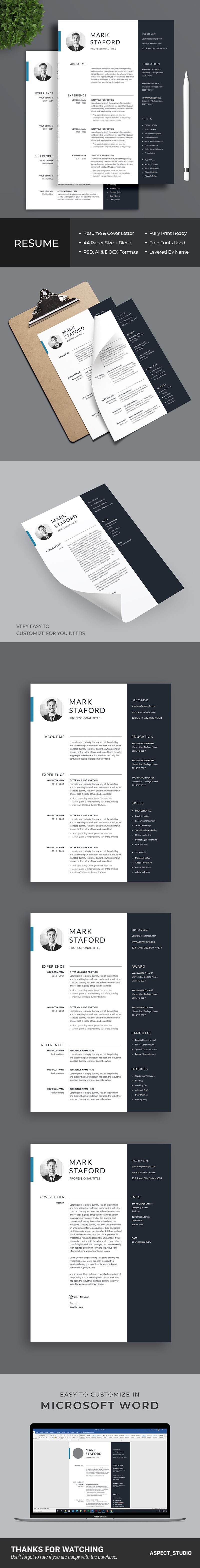 Modelo de currículo Mark Staford Premium - Features Image 1