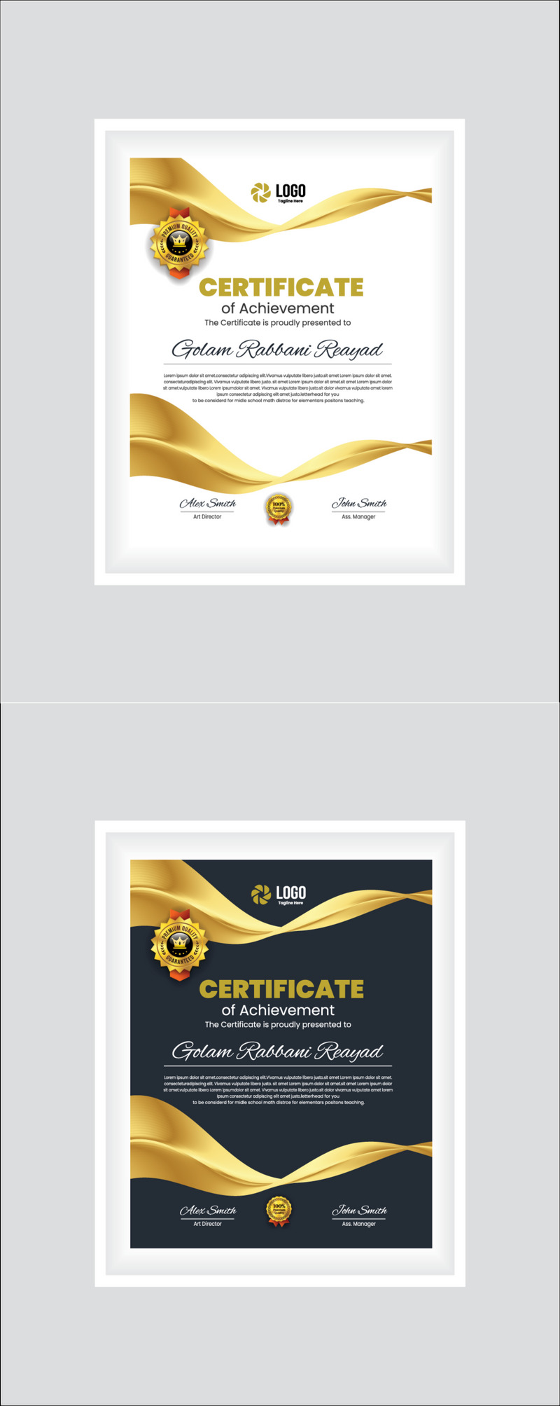 Guld & svart certifikat - Features Image 1