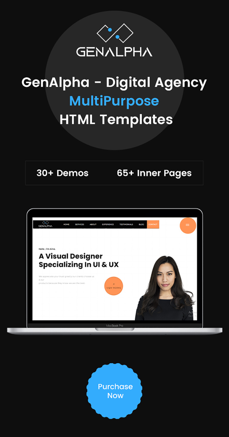 GenAlpha - 数字代理多用途 HTML 模板 - Features Image 1