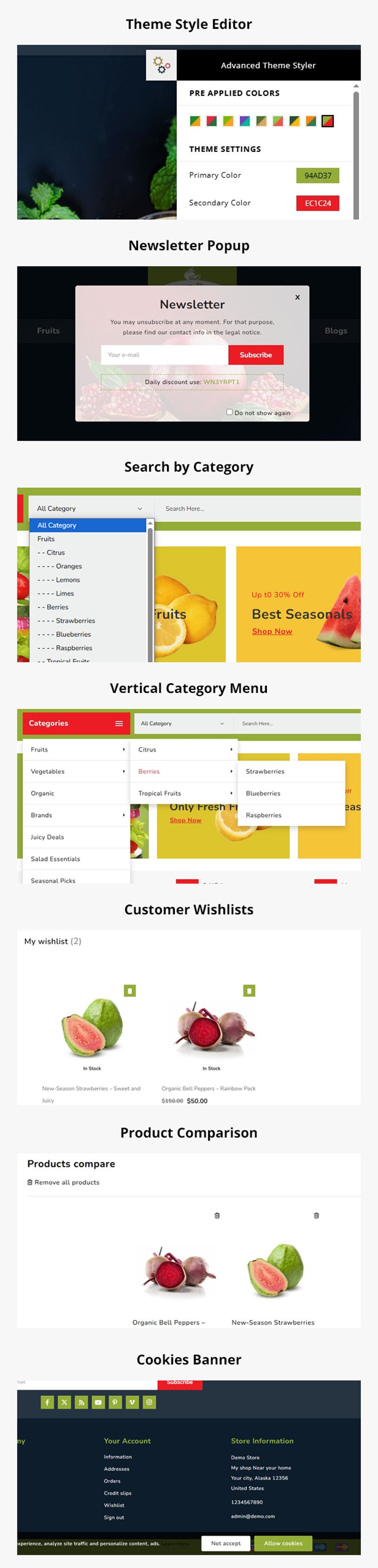 Greenbean - Prestashop 9 和 8 蔬菜店主题 - Features Image 1