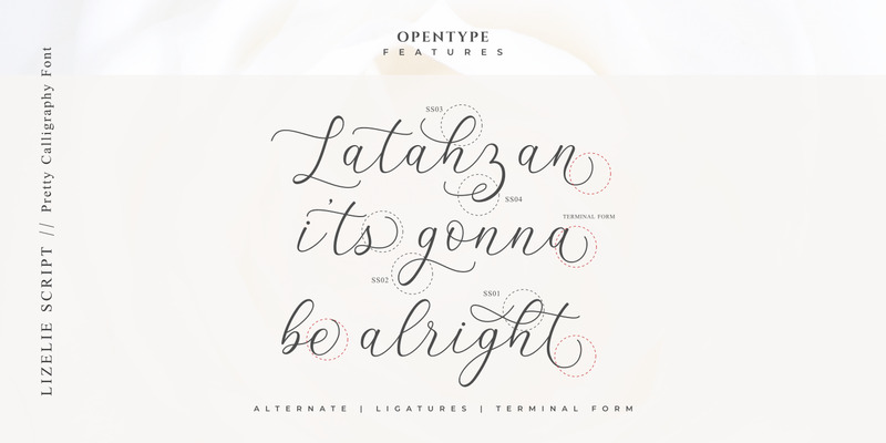 Lizelie Calligraphy Script Font - Features Image 2