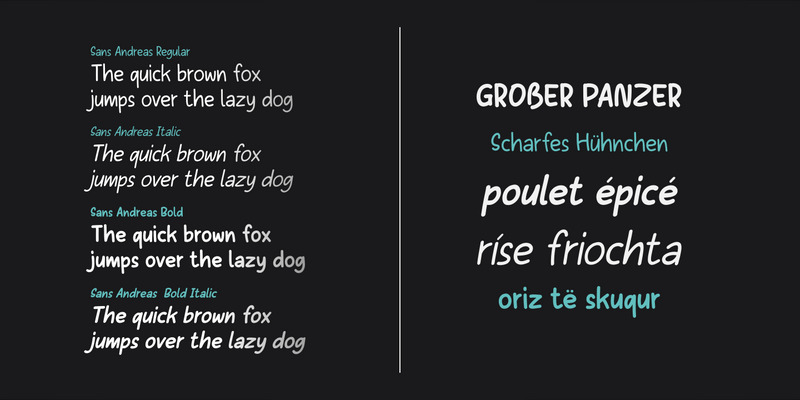 Sans Andreas Handwritten Family Fonts - Features Image 1