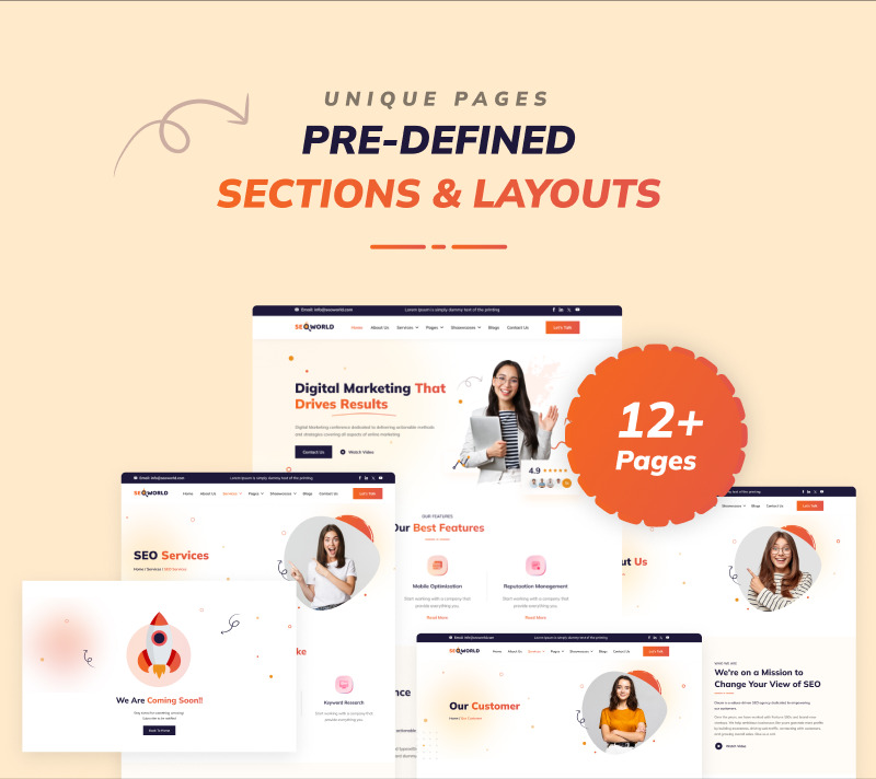 SEO World – Figma-UI-Vorlage für die Website einer digitalen Marketingagentur - Eigenschaften Bild 3