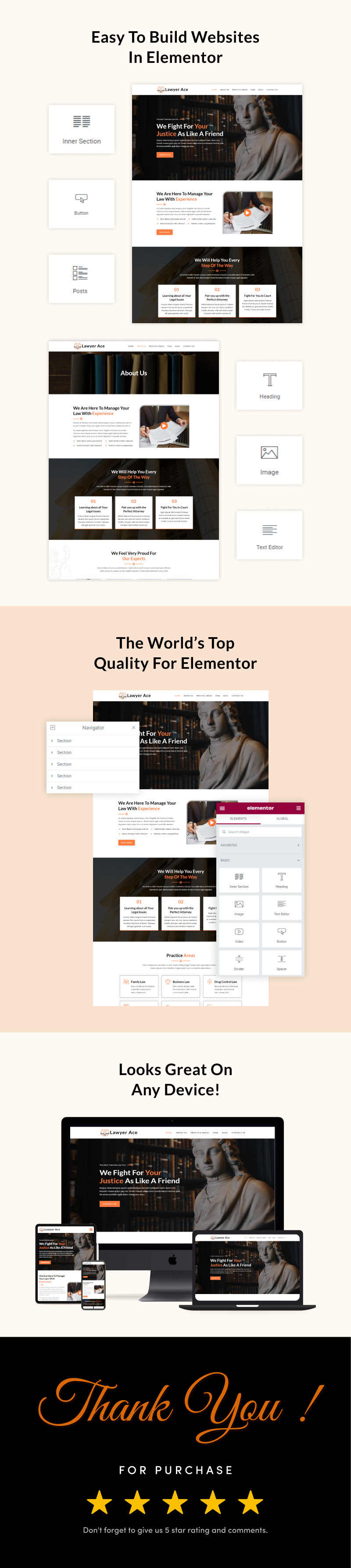 Lawyer Ace - Law and Attorney Services Elementor Template Kit - Features Image 2