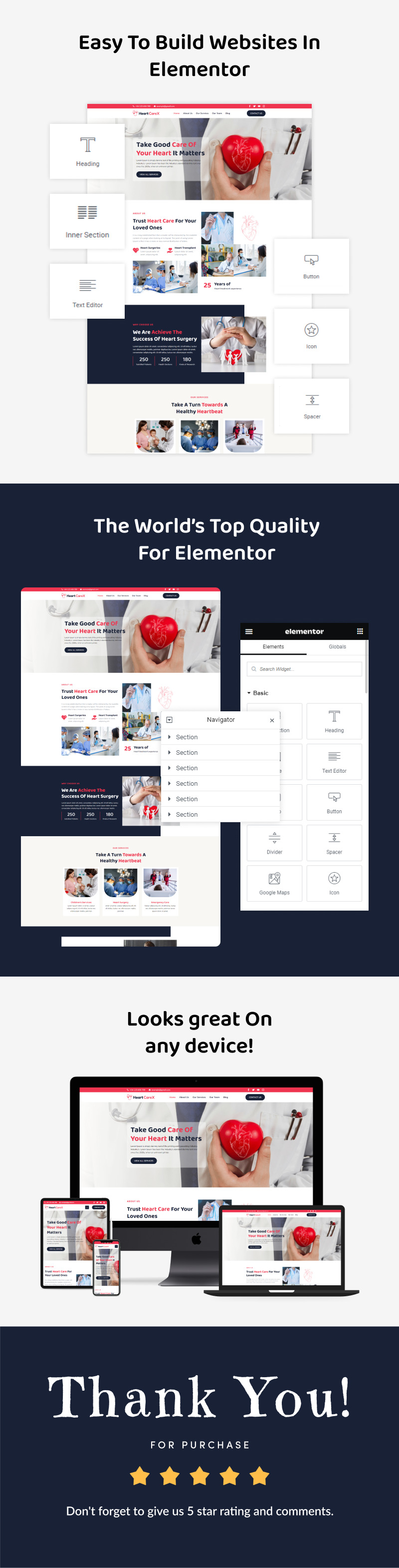 Heart Carex - набор шаблонов Elementor для медицинского веб-сайта по кардиологии - Features Image 2