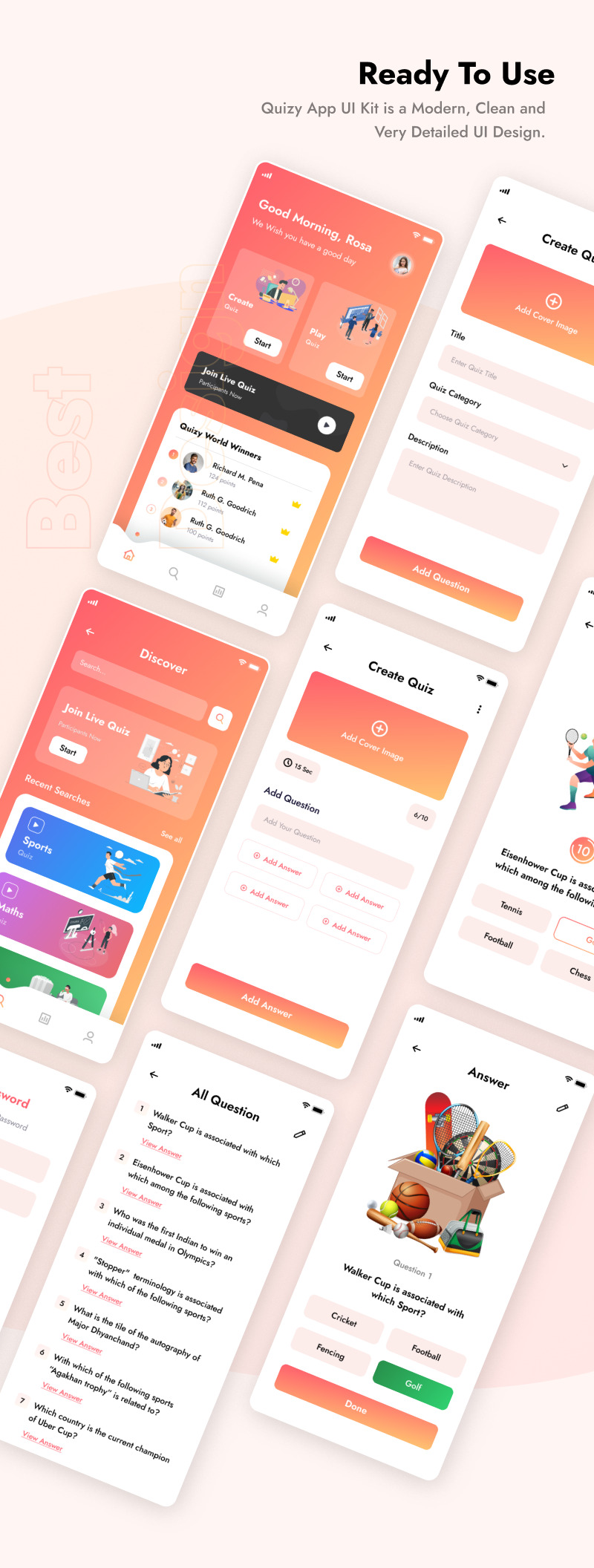 Quizy World - Quiz Test Mobile App Figma UI Mall - Features Image 4