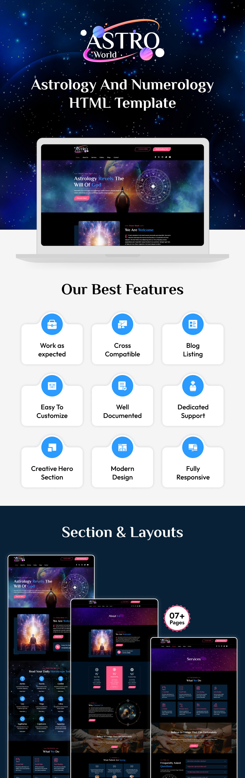 Astro World - HTML-sjabloon voor astrologie en numerologie - Features Image 1