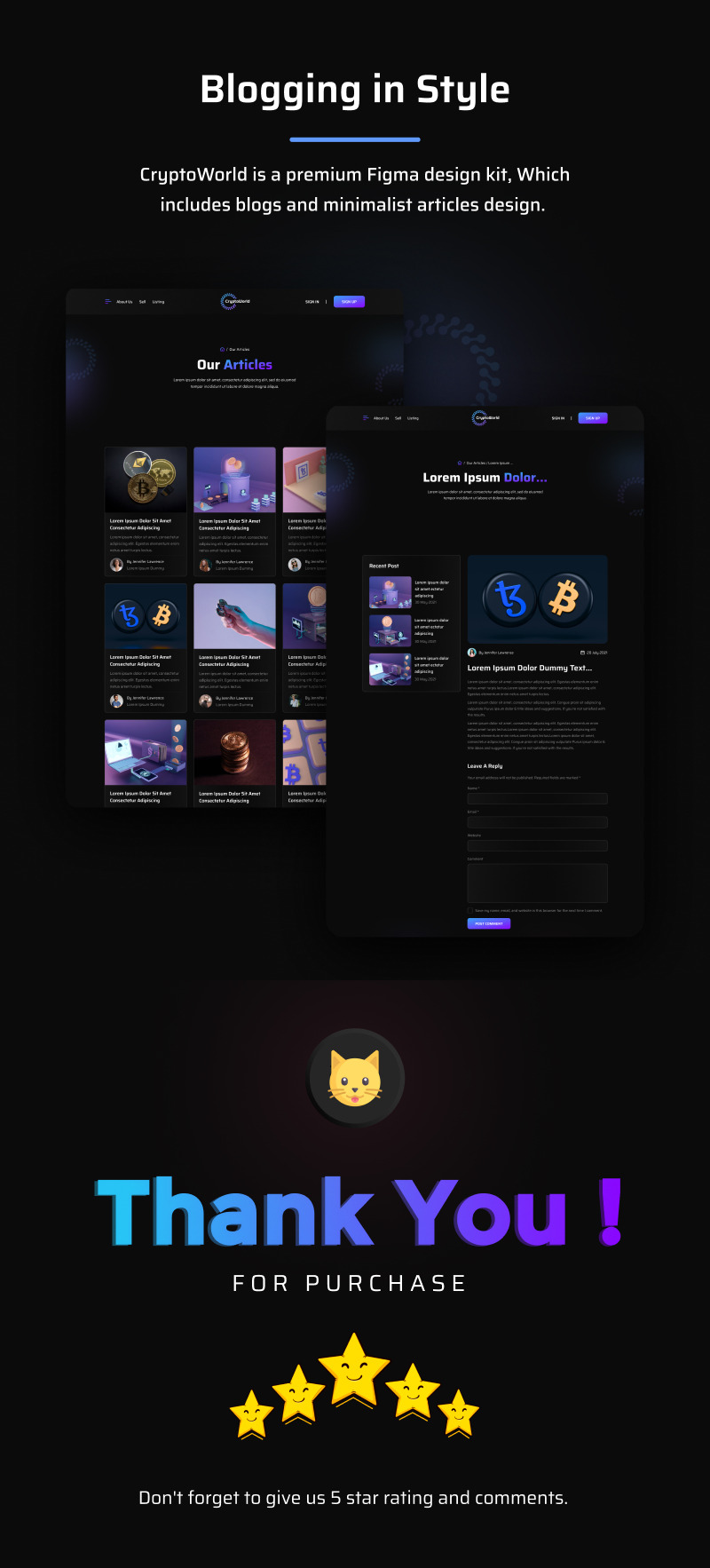 Crypto World – digitális valuta modern webes Figma felhasználói felület sablon - Features Image 4