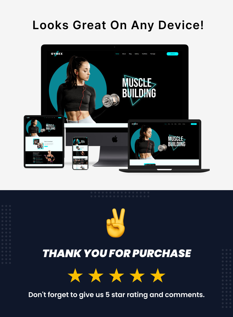 Gymex – Elementor-Vorlagenkit für Fitnessstudios und Fitnesscenter - Eigenschaften Bild 3