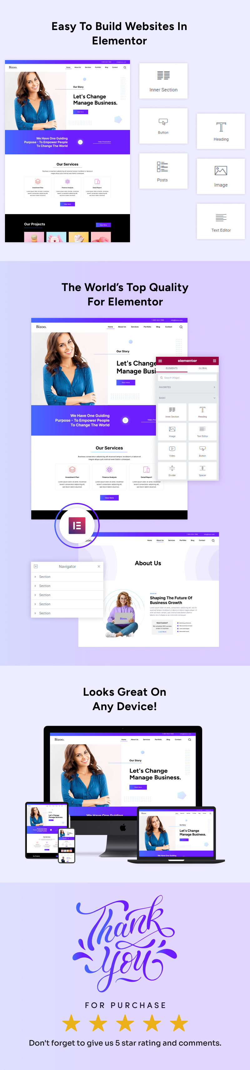 Bizoo - Marketing Business and Corporate Website Elementor Template Kit - Features Image 3