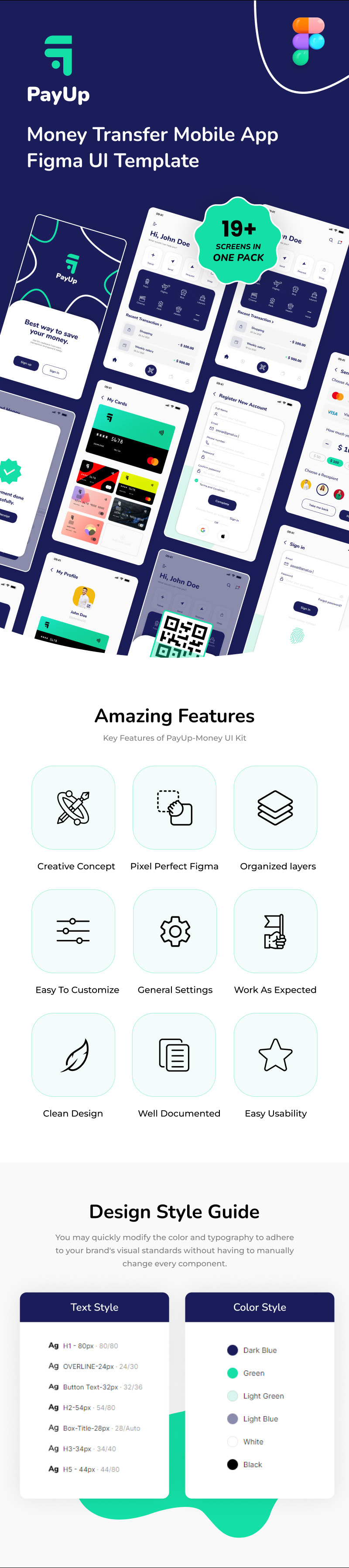 PayUp - Money Transfer Mobile App Figma UI Template - Features Image 1