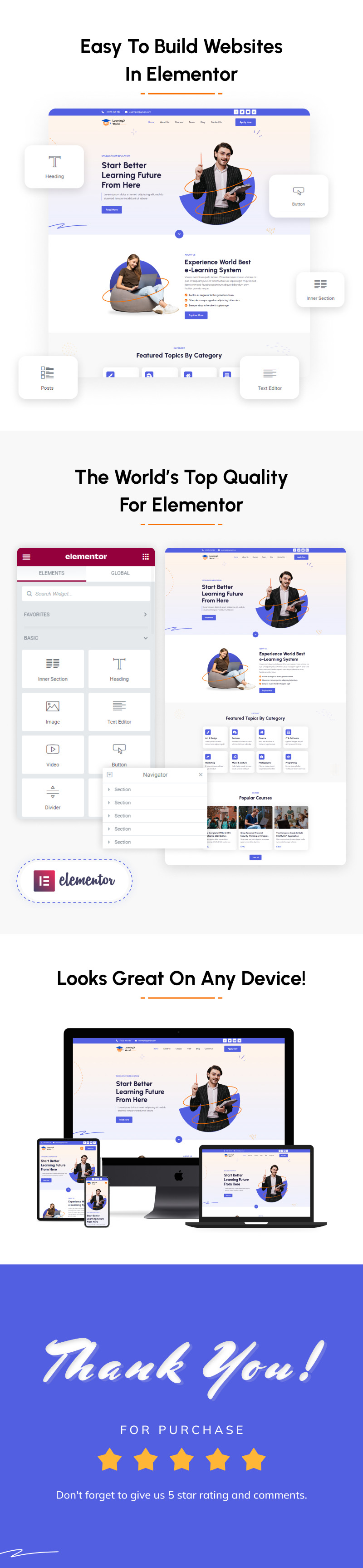 LearningX World - Online Study Course Elementor Template Kit - Features Image 2